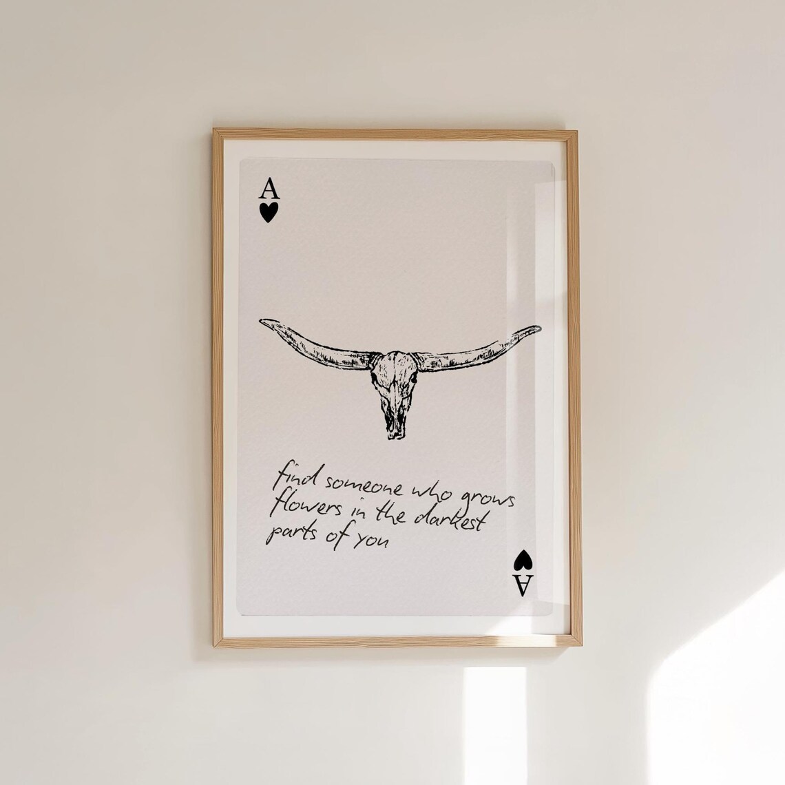 Western Ace Of Hearts Country Lyric Art Print