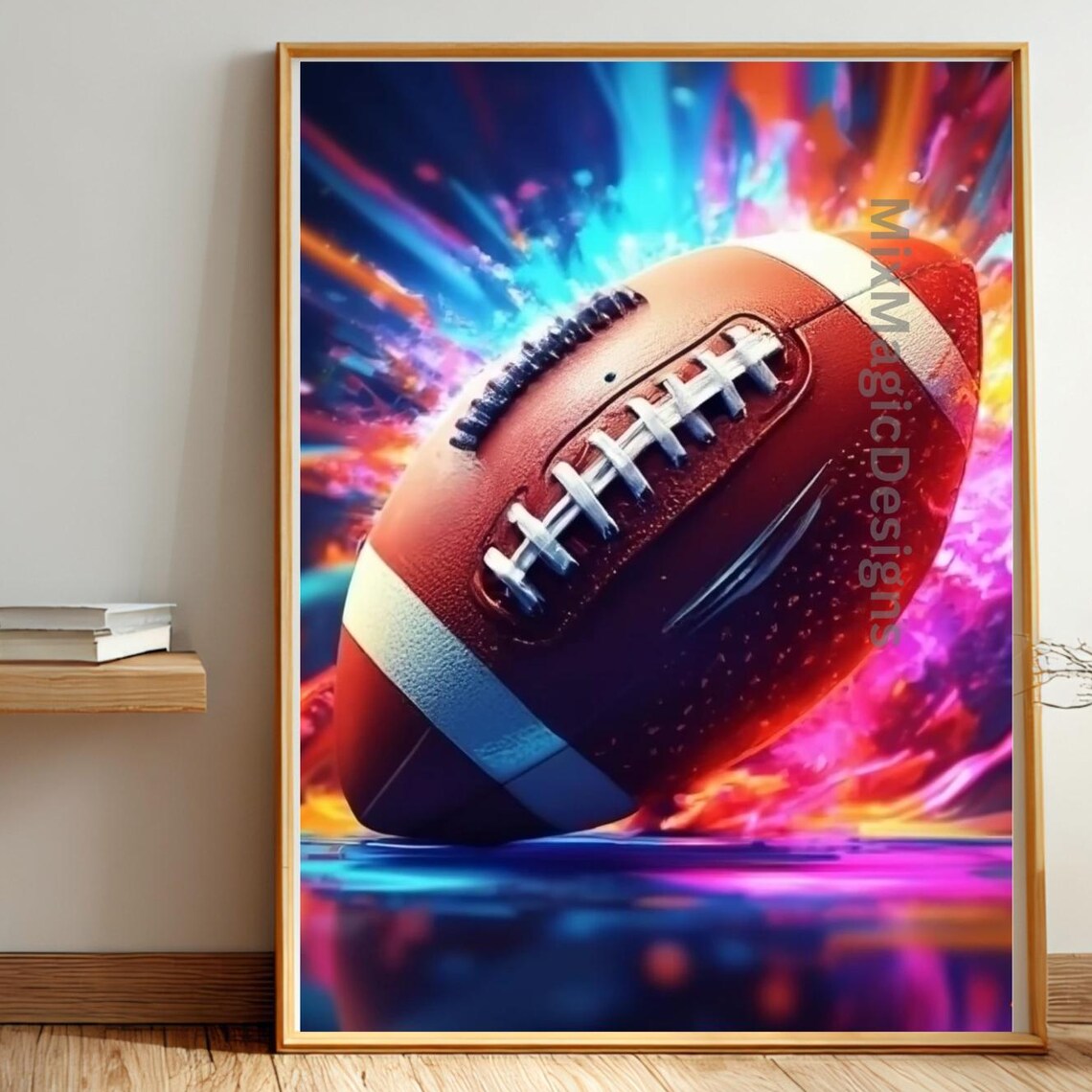 Football Poster Dynamic Sports Wall Decor Abstract Artwork Gift For Fans Pdf A1a5