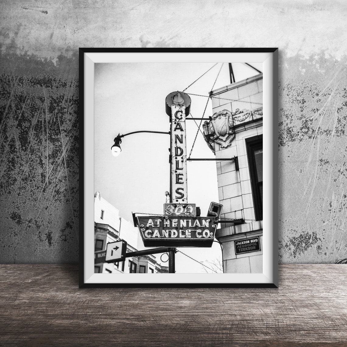 Athenian Candle Co Vintage Candles 800 Neon Sign Chicago Poster - Image 2