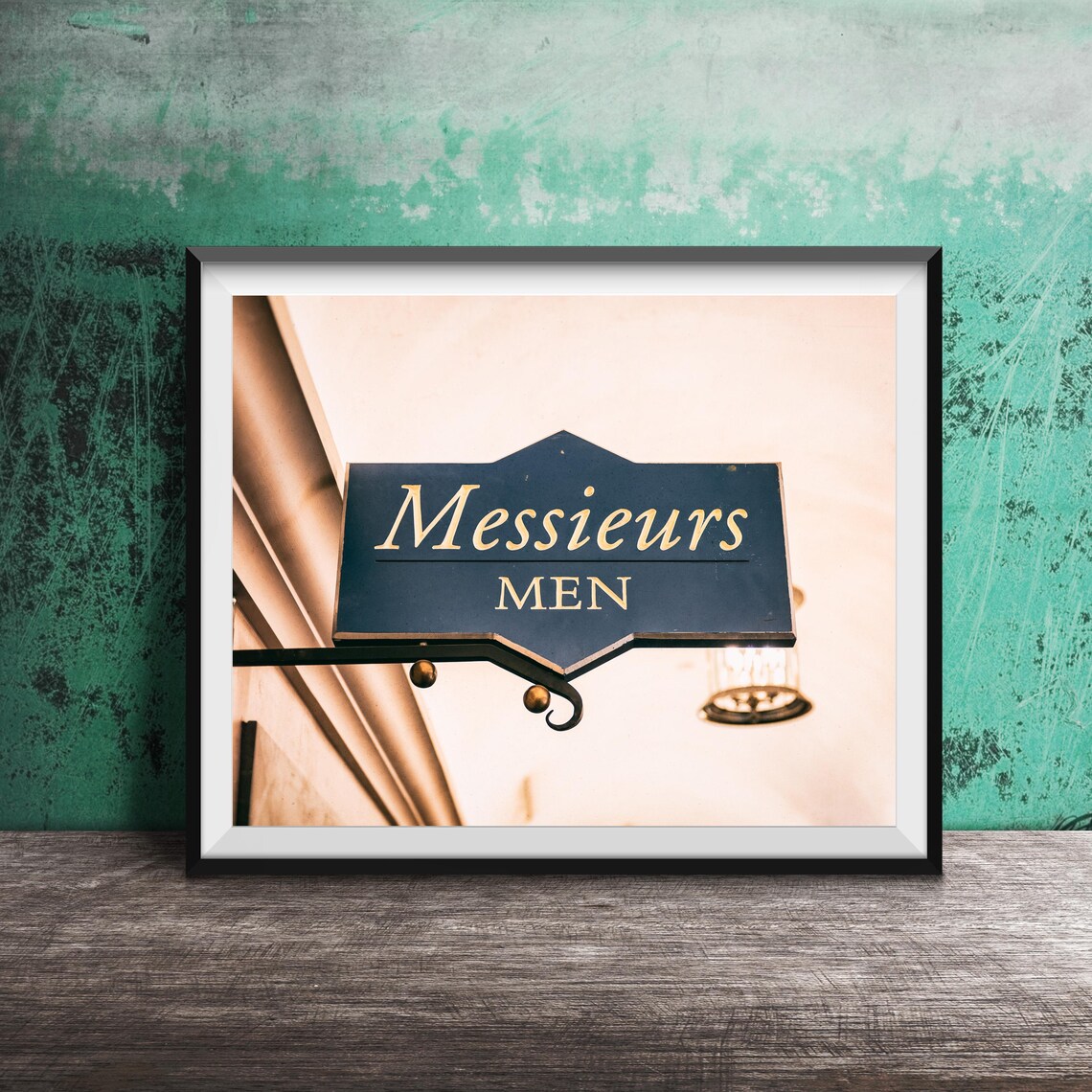 Messieurs French Mens Restroom Elegant Sign Photography Poster
