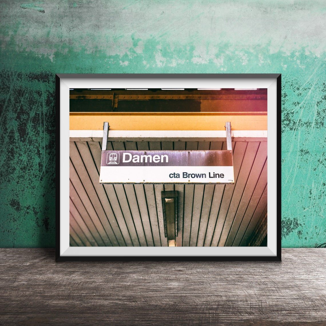 Damen Chicago CTA Brown Line Station Sign Photography Poster