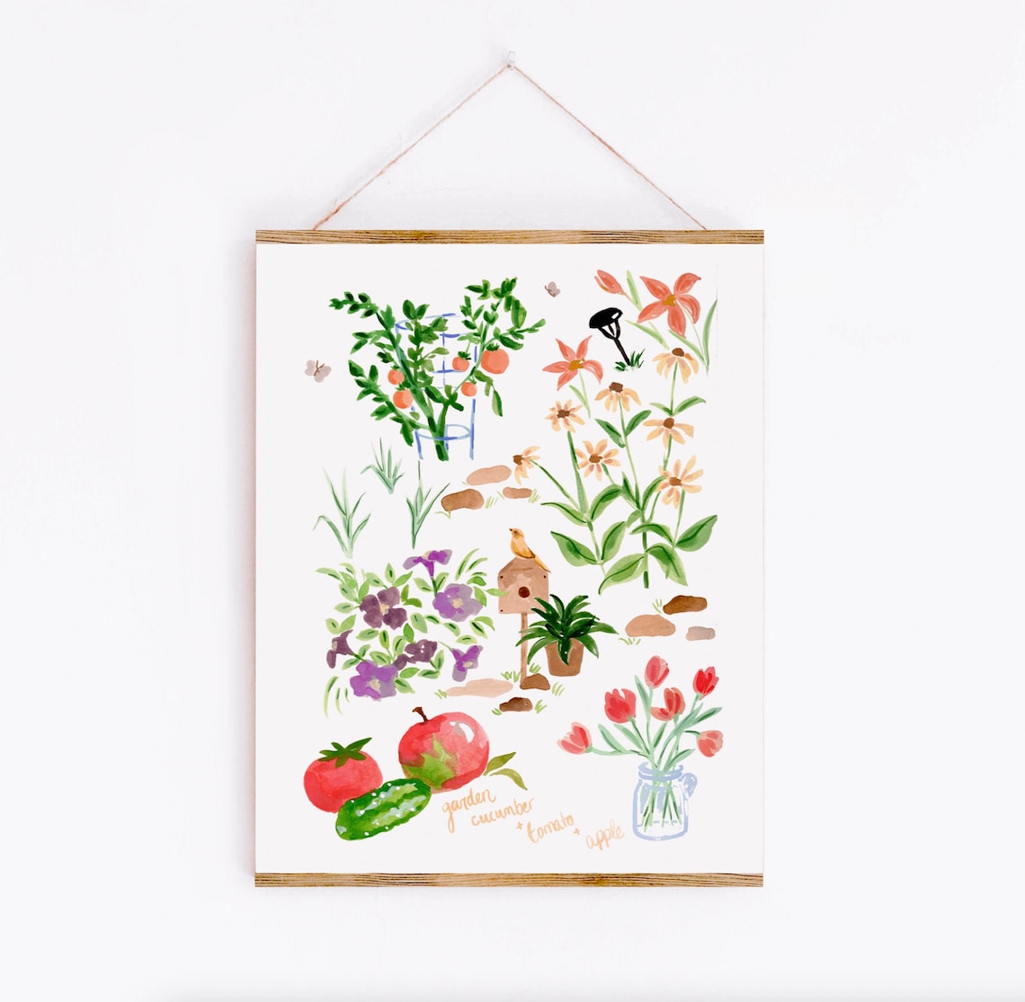 Botanical Garden Veggies Watercolor Art Print - Image 2