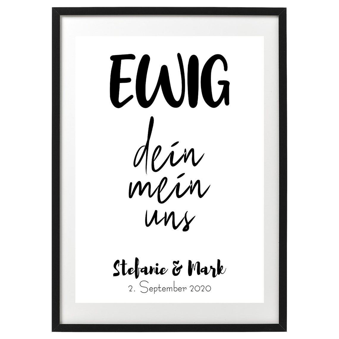 Ewig Dein Mein Uns Personalized Poster In Sizes A5 To A3 - Image 2