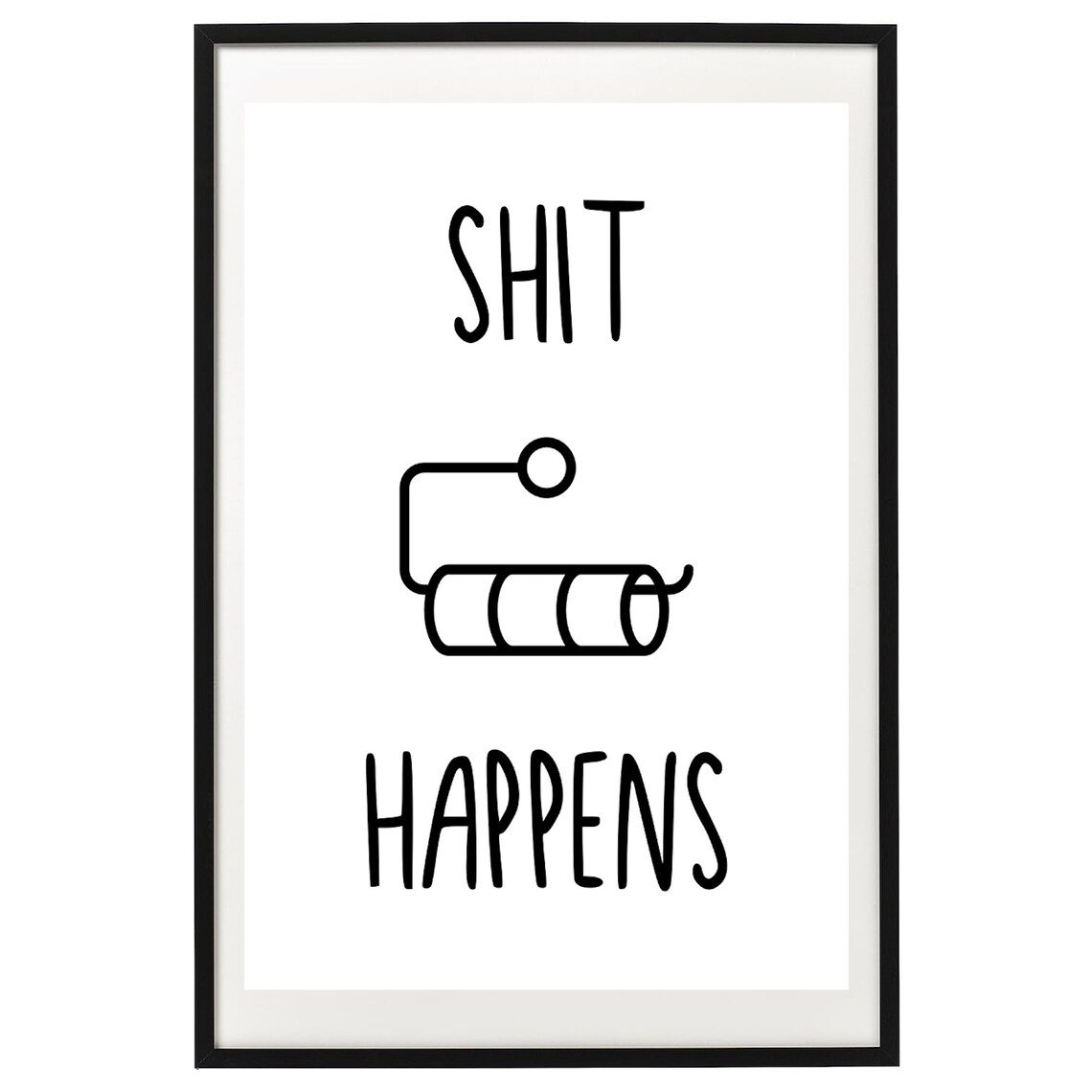 Shit Happens Humor Poster, Abstract Modern Wall Art Print - Image 2
