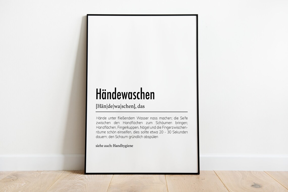 Handwashing Definition Poster, Bathroom Sign