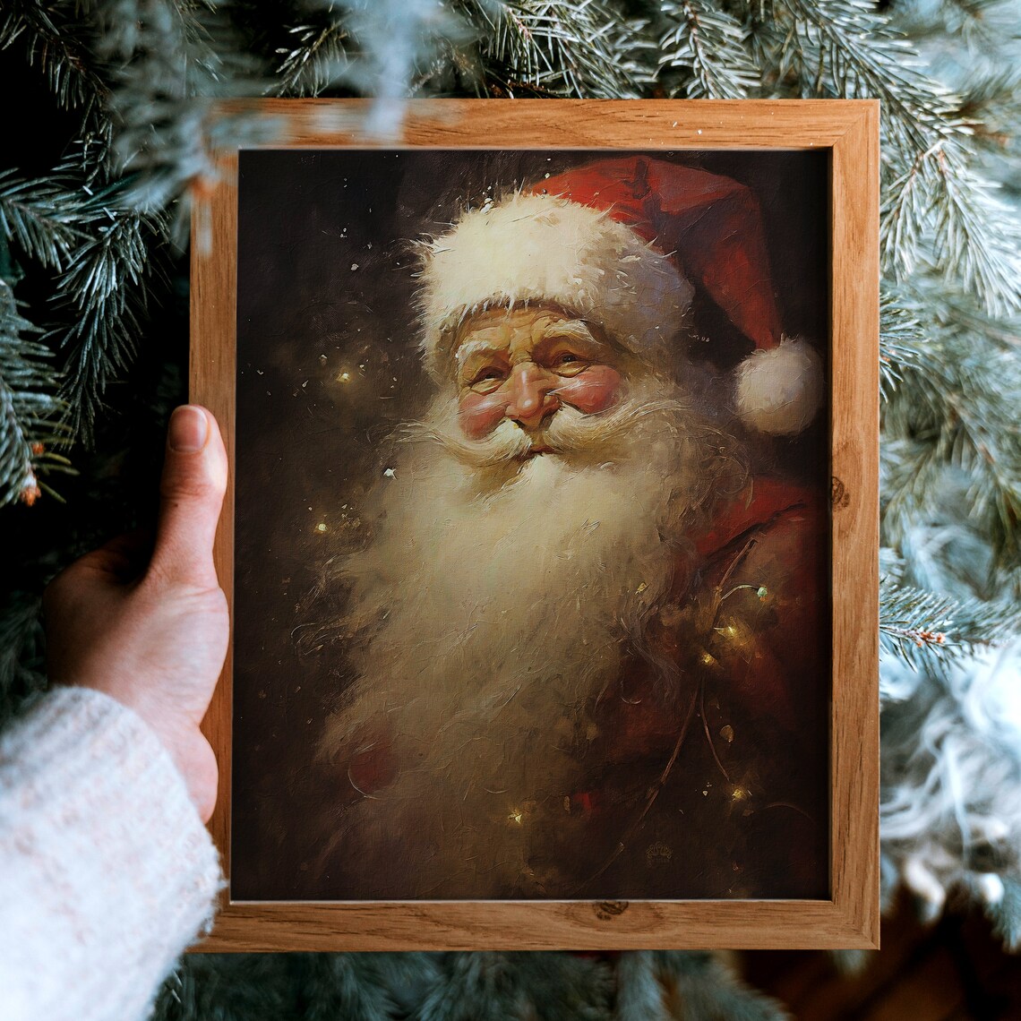 Vintage Style Santa Claus Christmas Art Print - Image 2
