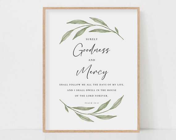 Psalm 236 Bible Verse Botanical Scripture, Christian Decor