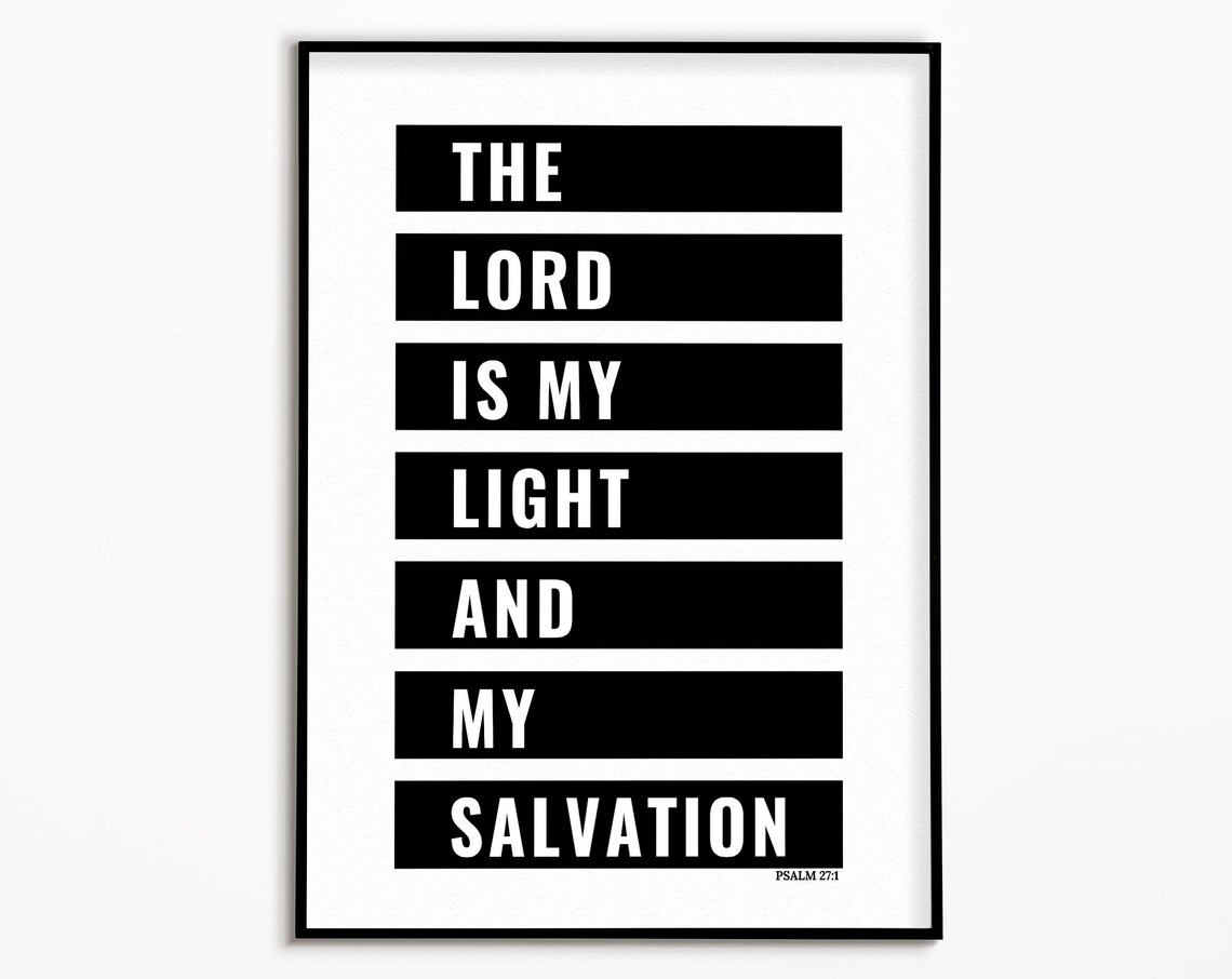 Psalm 27:1 The Lord Is My Light and My Salvation Bold Bar Poster