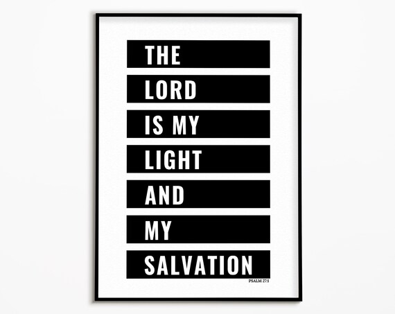 Psalm 27:1 The Lord Is My Light and My Salvation Bold Bar Poster