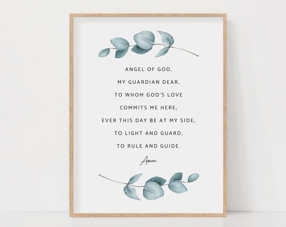 Angel Of God My Guardian Dear Prayer Art Print