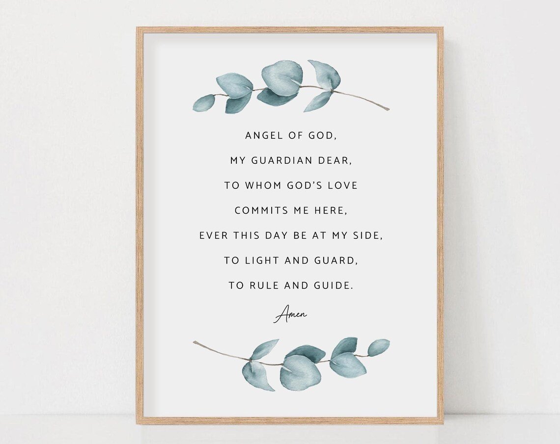 Angel Of God My Guardian Dear Prayer Art Print