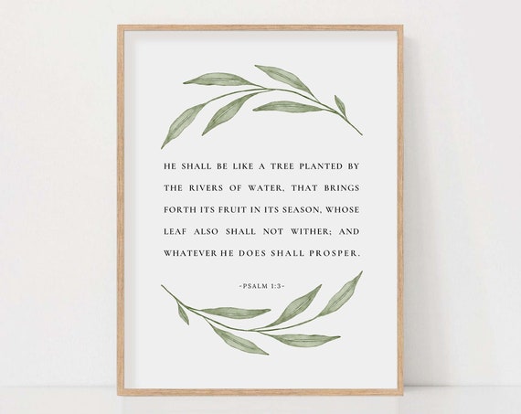 Psalm 13 Watercolor Botanical Bible Verse Art Print