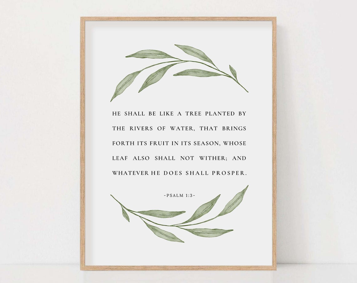 Psalm 13 Watercolor Botanical Bible Verse Art Print