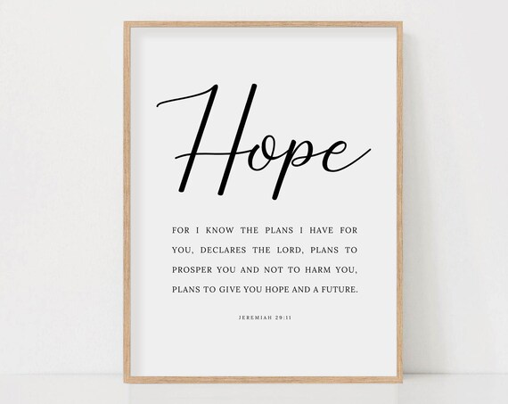 Jeremiah 29:11 Minimal Scripture Art Print