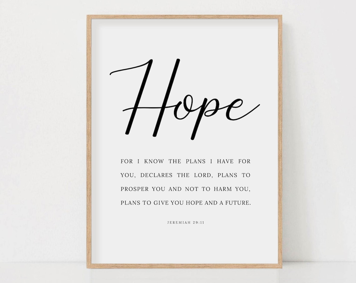 Jeremiah 29:11 Minimal Scripture Art Print