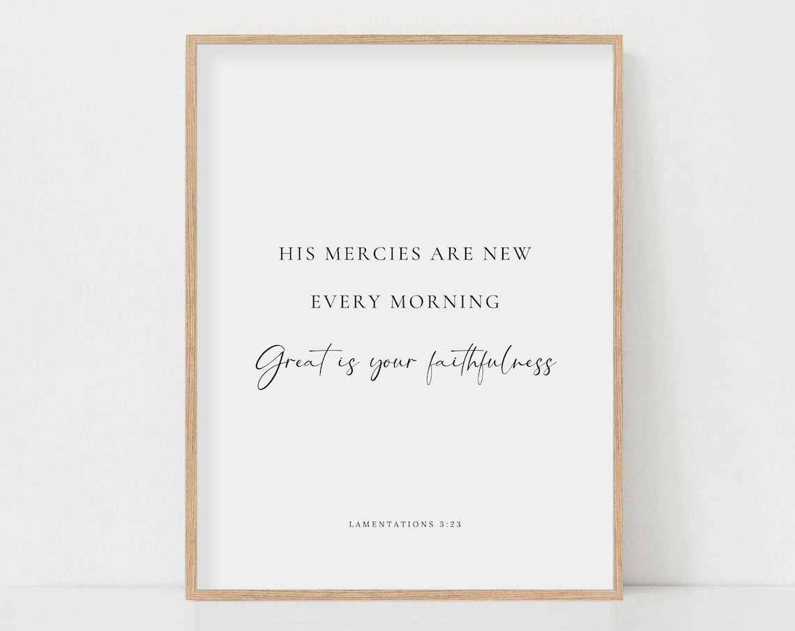 Lamentations 3:23 Minimal Scripture Art Print