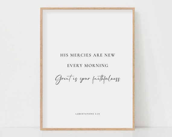 Lamentations 3:23 Minimal Scripture Art Print