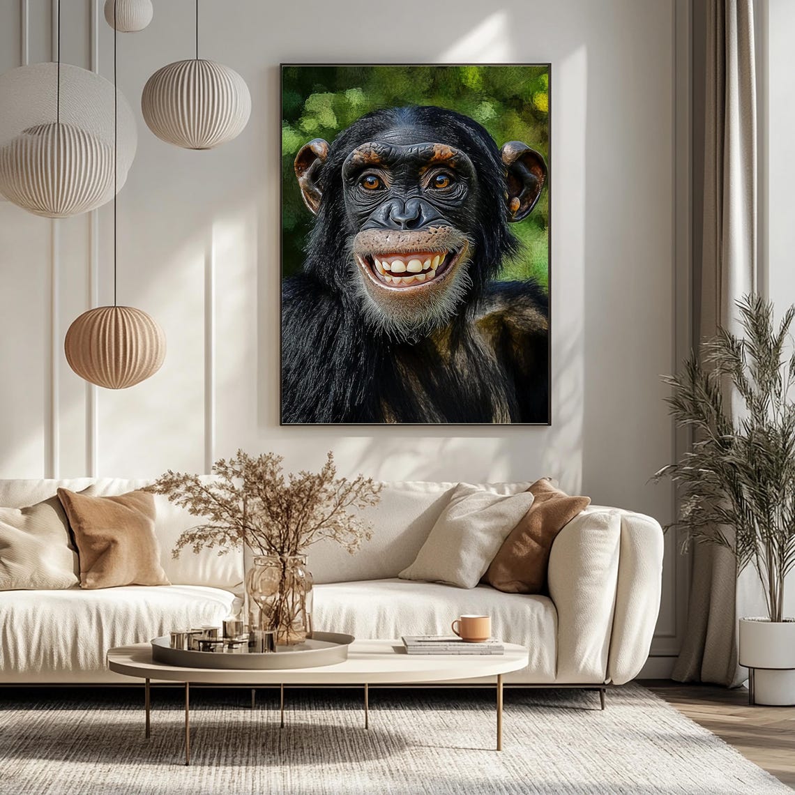 Hilarious Grinning Chimpanzee With A Big Toothy Smile Jungle Poster - Image 2