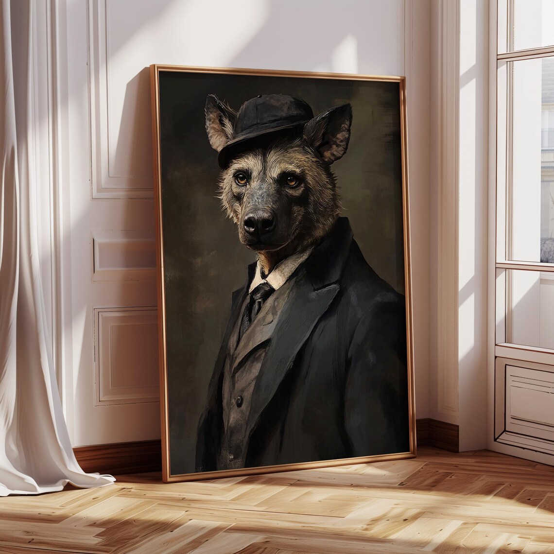 Hyena Funny Painting Wall Art Poster Animal Lover Gift Ideas Art Print Humor Wall Art Decor Man Cave Funny Artwork