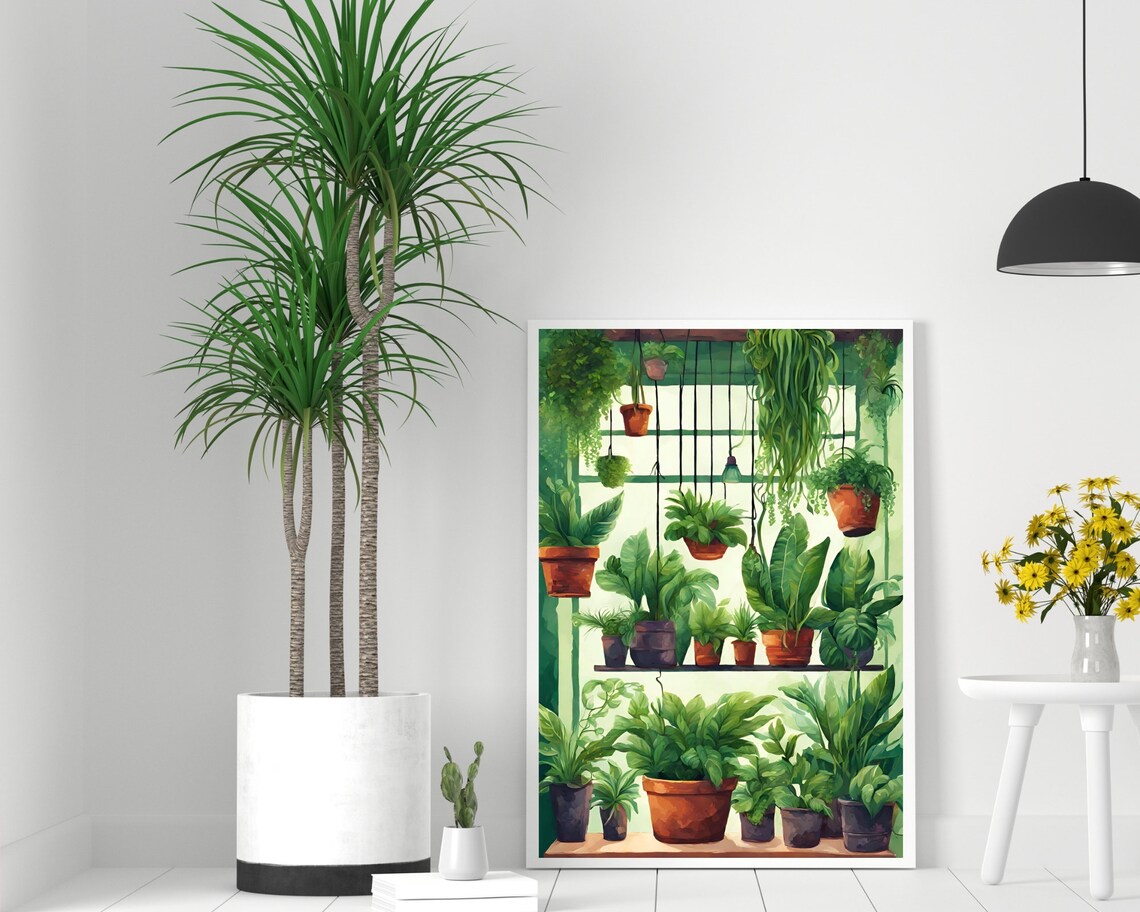 Botanical Indoor Houseplants Watercolor Art Print - Image 2