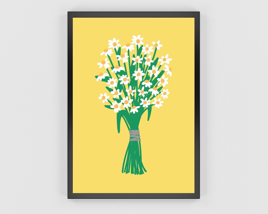 Bunch Of Daisies Vintage Floral Art Print - Image 2
