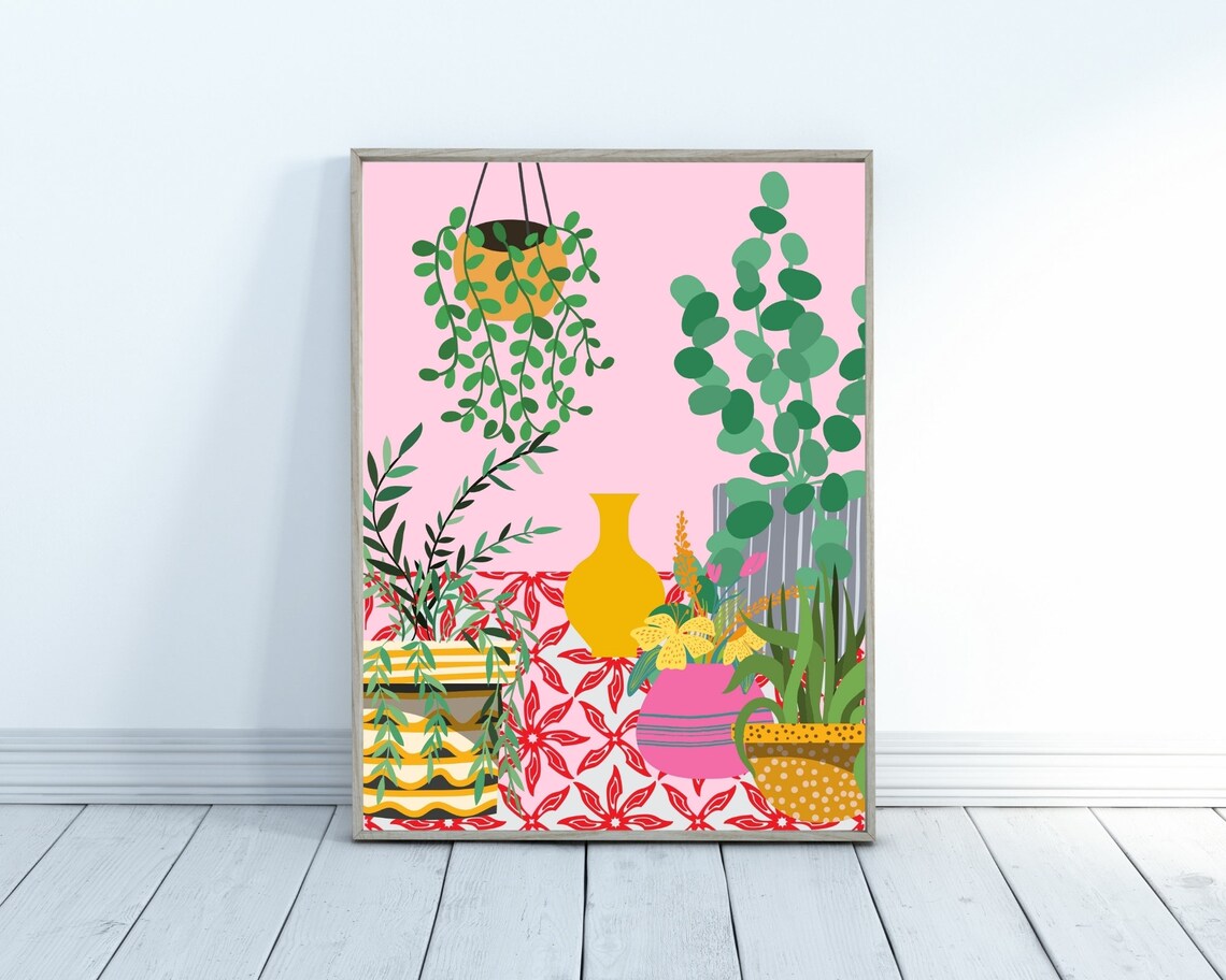 Botanical House Plants Boho Tropical Art Print - Image 3
