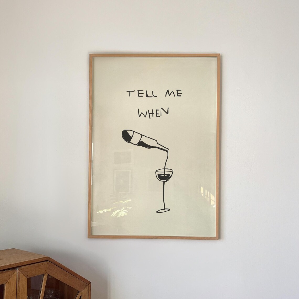 Funny Wine Quote Print, Modern Kitchen Bar Cart Art