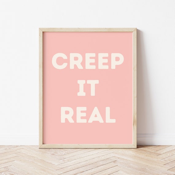 Creep It Real Print Halloween Pink Halloween Print Halloween Decor Cute Halloween Art Boho Halloween Digital Download