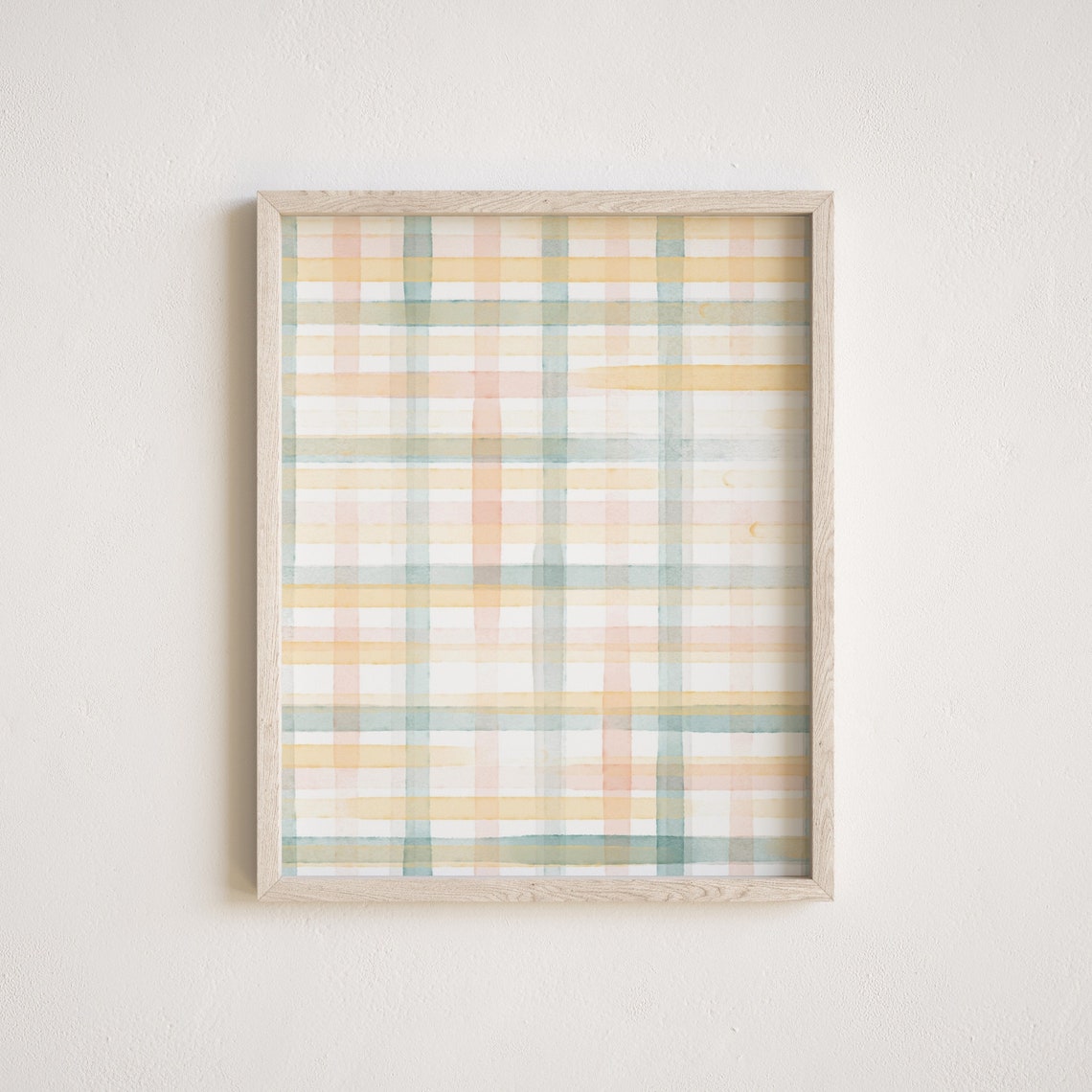 Pastel Plaid Watercolor Spring Check Tartan Gingham Wall Art