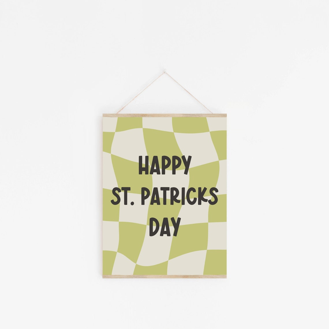 Happy Saint Patricks Day Checkered Green Retro Typography Poster - Image 2