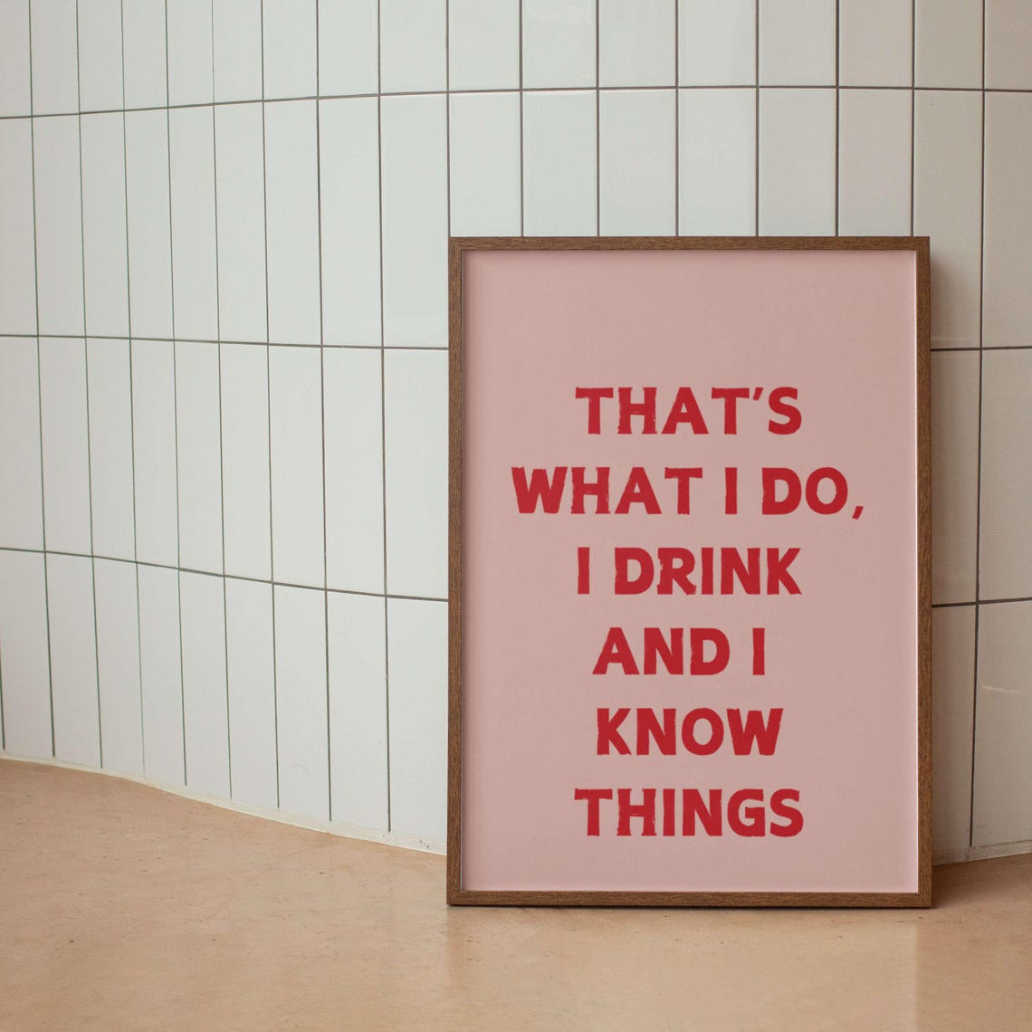 I Drink And I Know Things Navy Blue Drinking Funny Quote Poster - Image 3