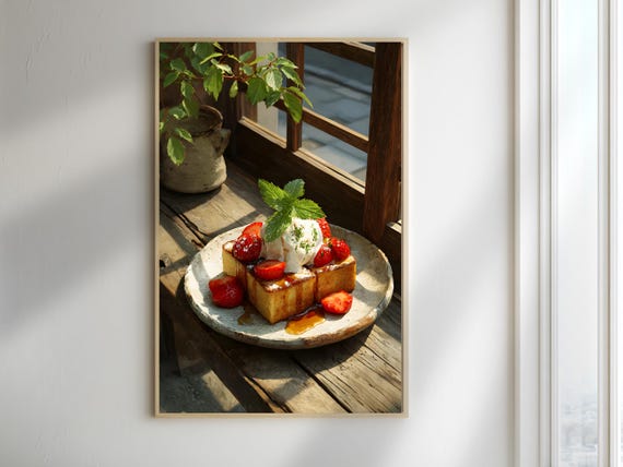 Honey Toast Printable Poster Japanese Cafe Wall Art Digital Download