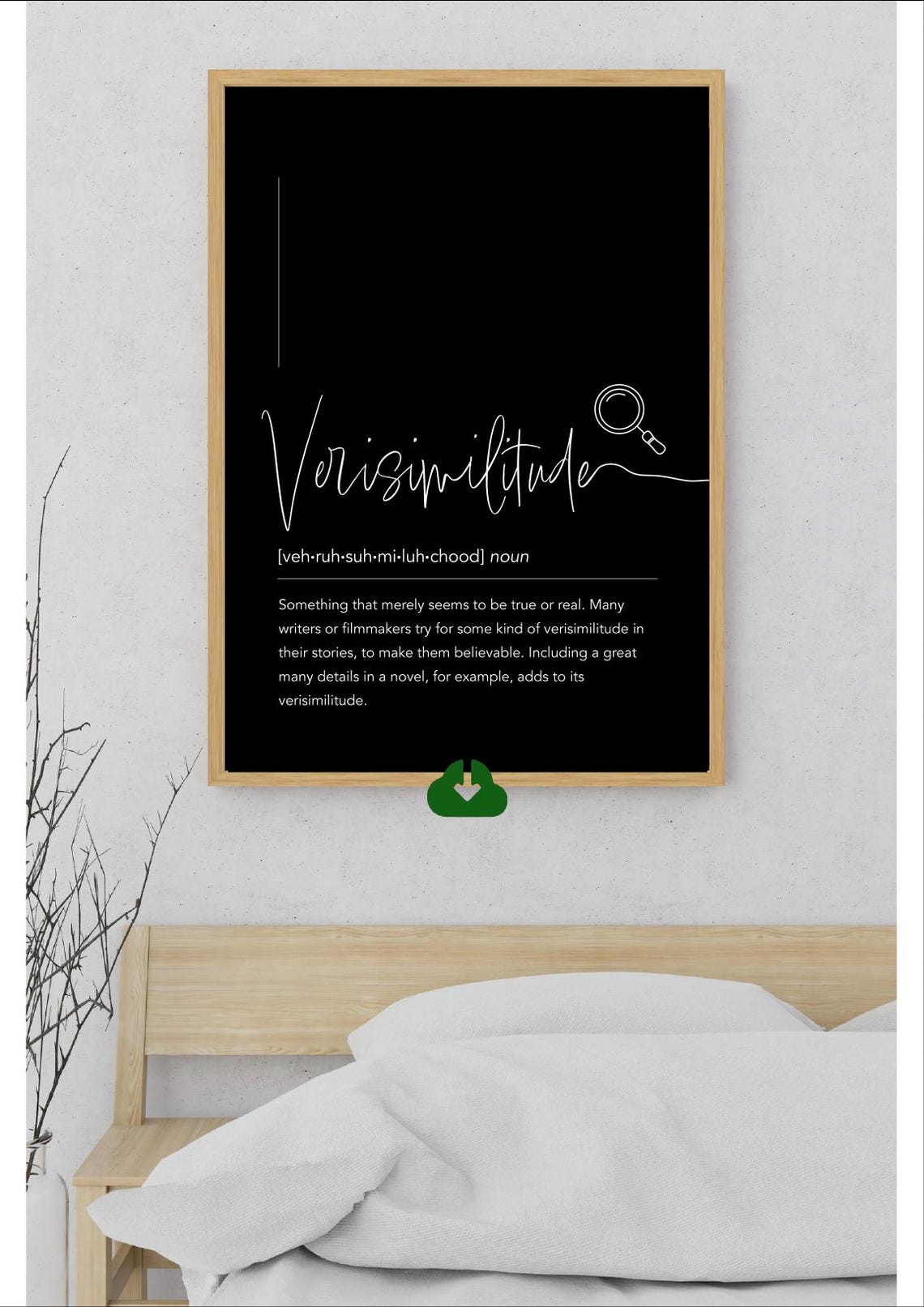 Verisimilitude Script Definition Poster With Magnifier Line Art - Image 2