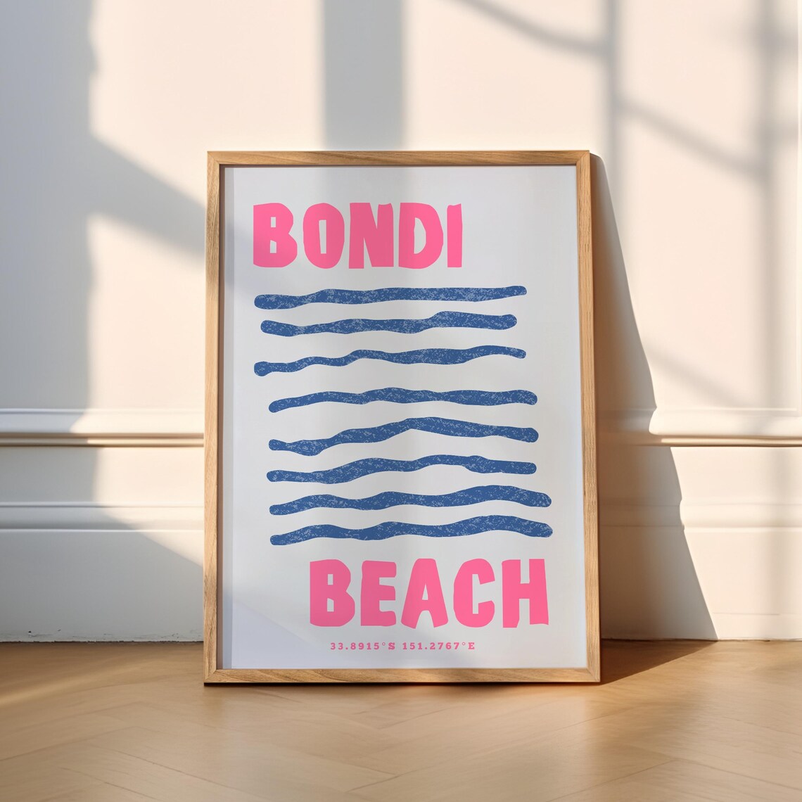 Bondi Beach Travel Poster, Funky Australia Tropical