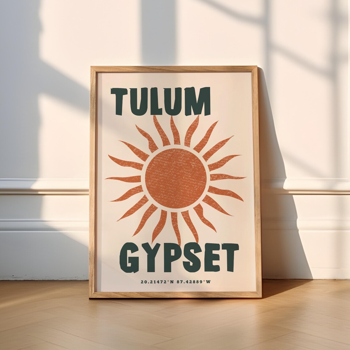 Tulum Gypset Travel Poster, Funky Boho Style