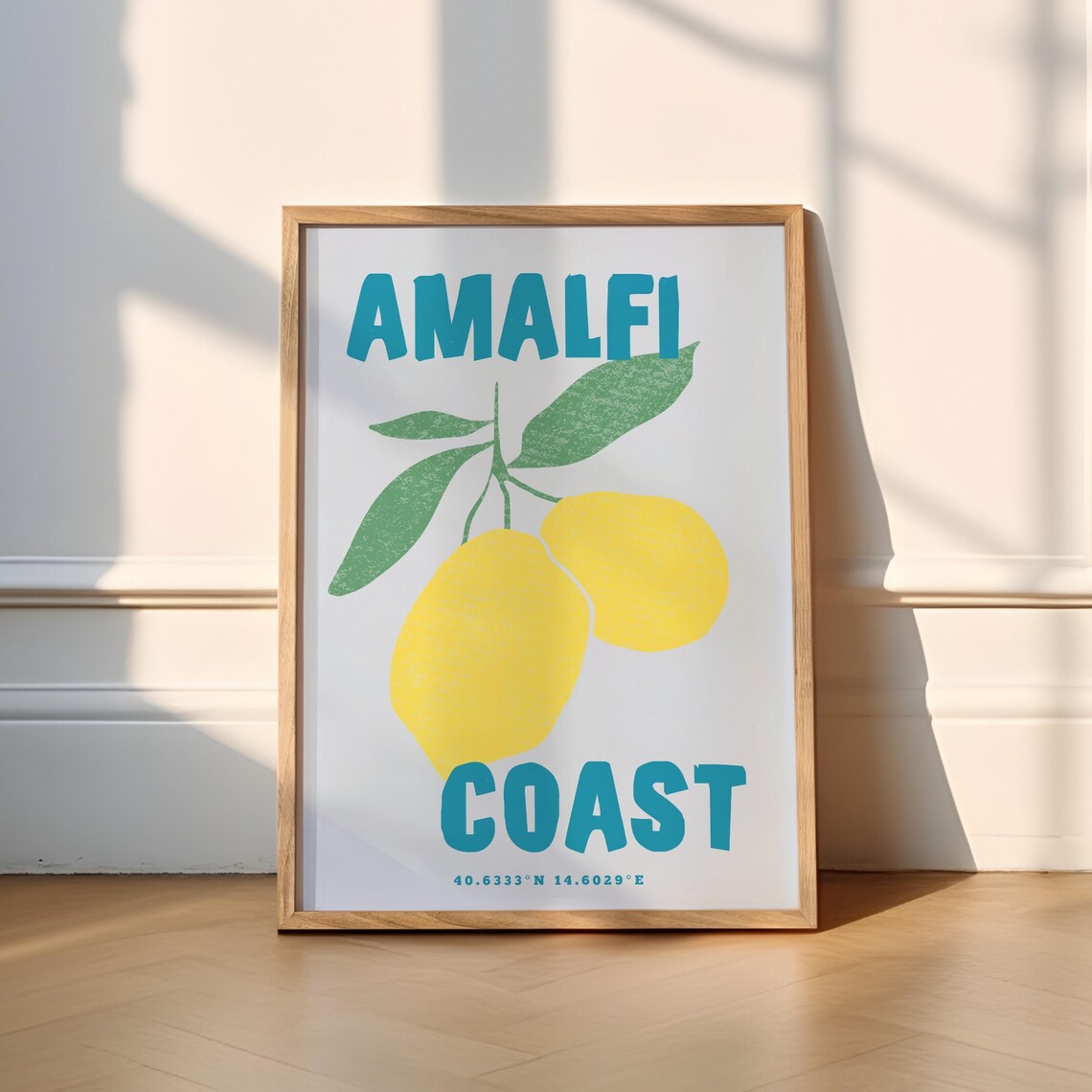 Amalfi Coast Travel Poster, Lemon European Sun
