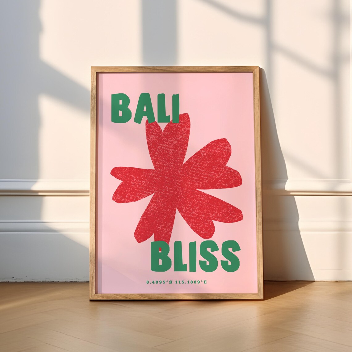 Bali Bliss Travel Poster, Boho Summer Decor