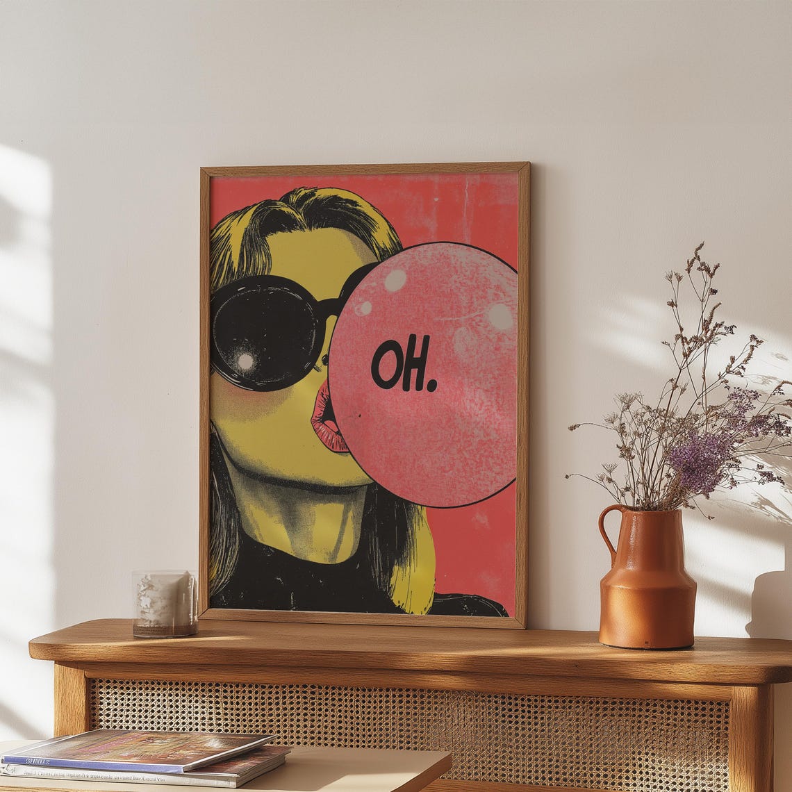 Pop Art Bubblegum Girl Print Retro Comic Style Poster - Image 5