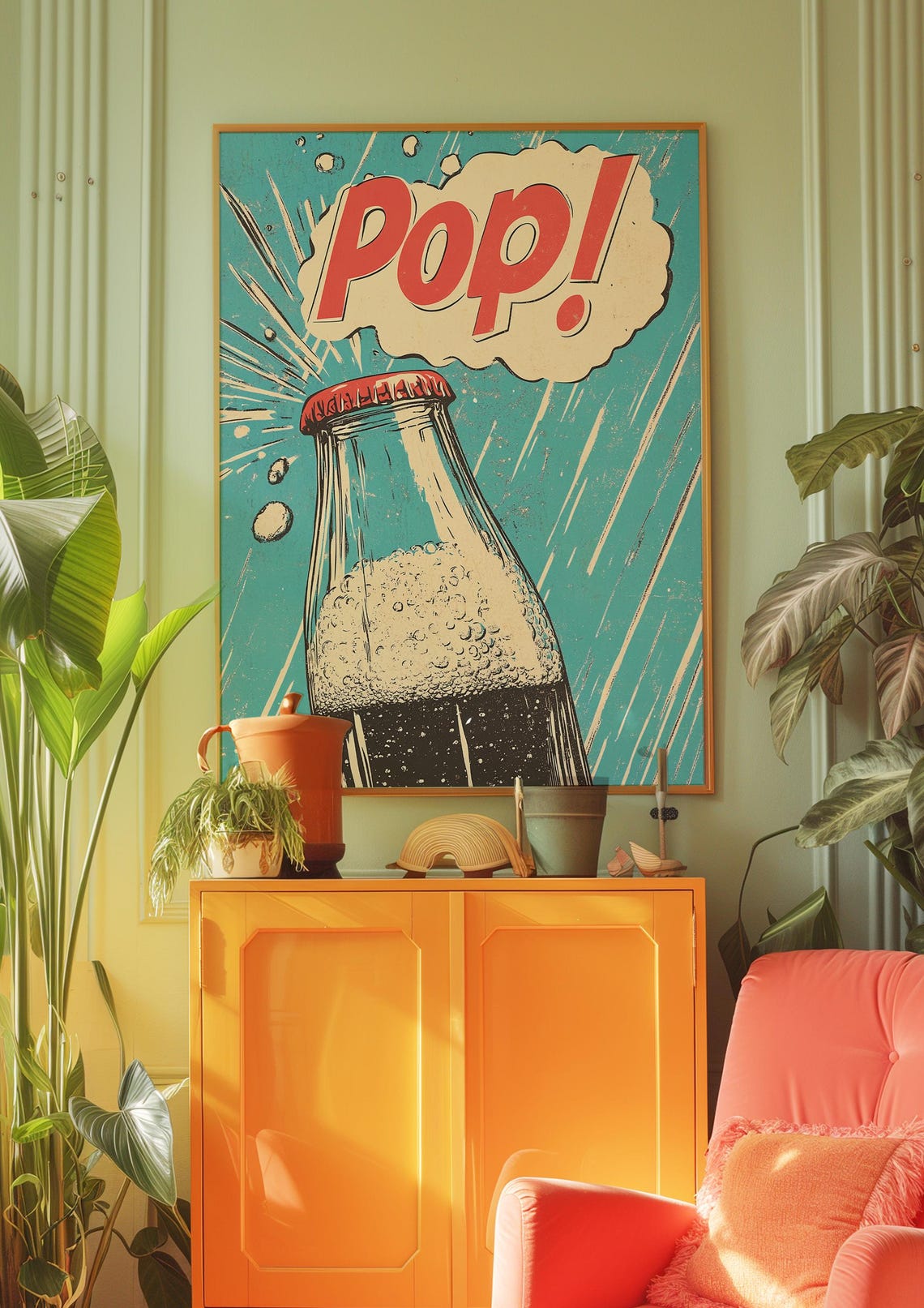 Vintage Soda Bottle Pop Retro Comic Advertising Pop Art Poster - Image 2