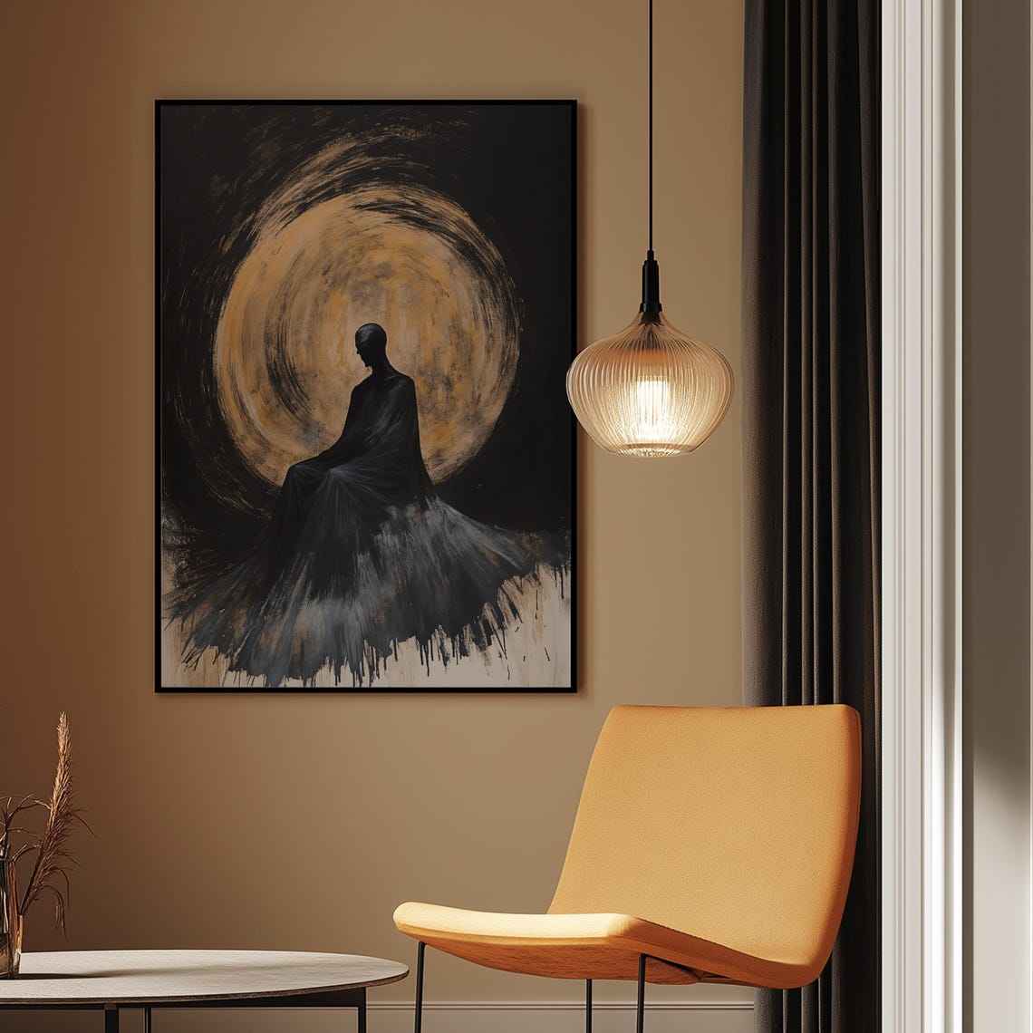Ethereal Silhouette Art Print Mystical Aura Painting Abstract Figurative Wall - Image 3