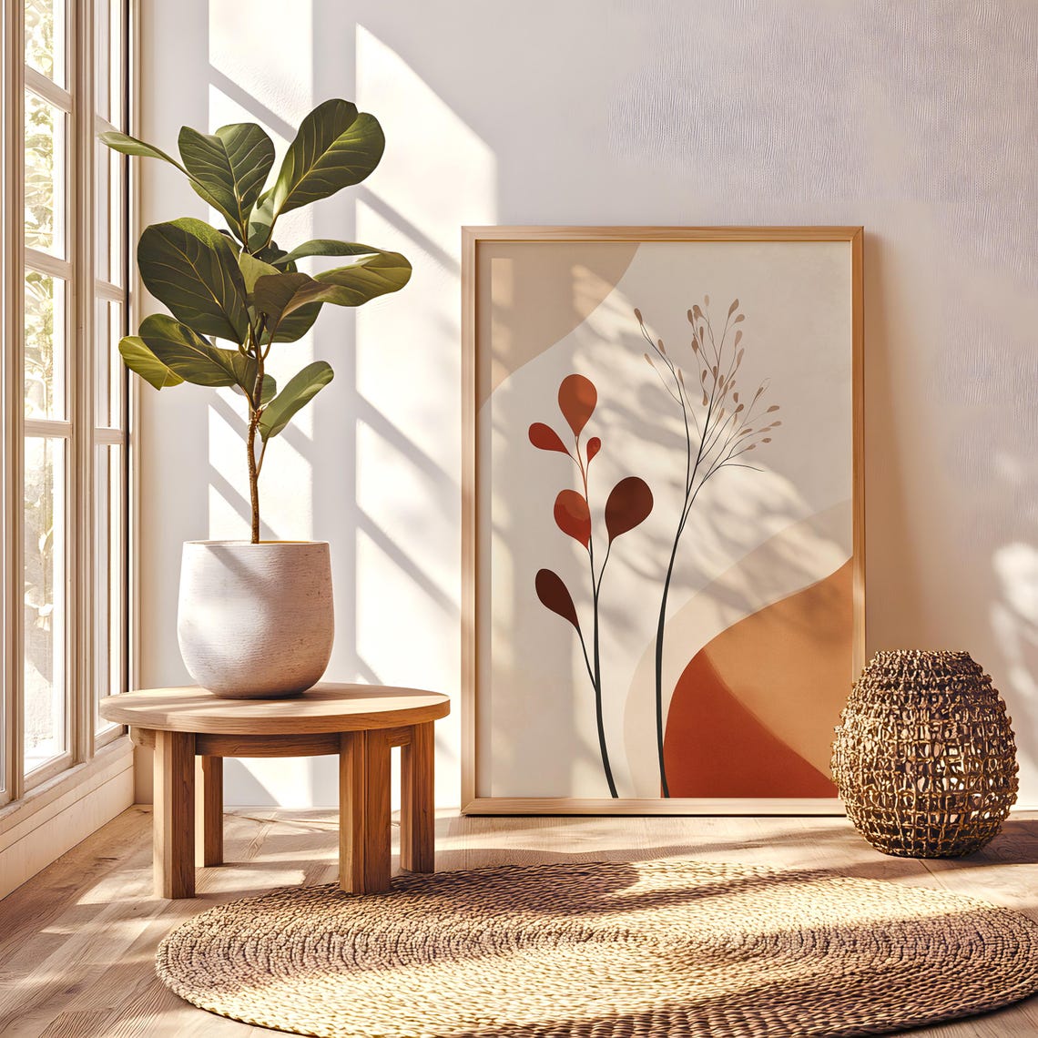 Elegant Nature Botanical Art Print, Minimalist Decor - Image 2