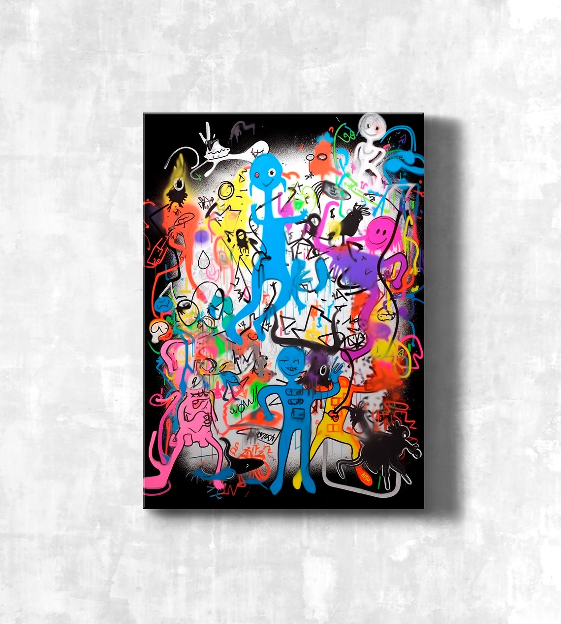 Kaleidoscope Kids Home Dcor Splash Colors Abstract Artwork Funny Design Playful Masterpiece Wall Art