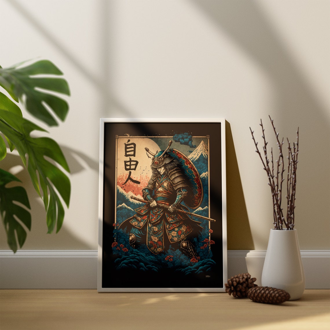 Samurai Warrior Before Mount Fuji Japanese Spirit Art Poster - Image 4