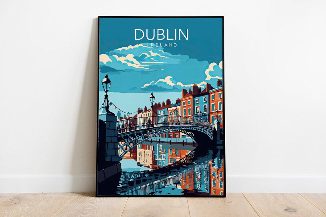 Dublin Modern Poster Print, Travel Wall Art