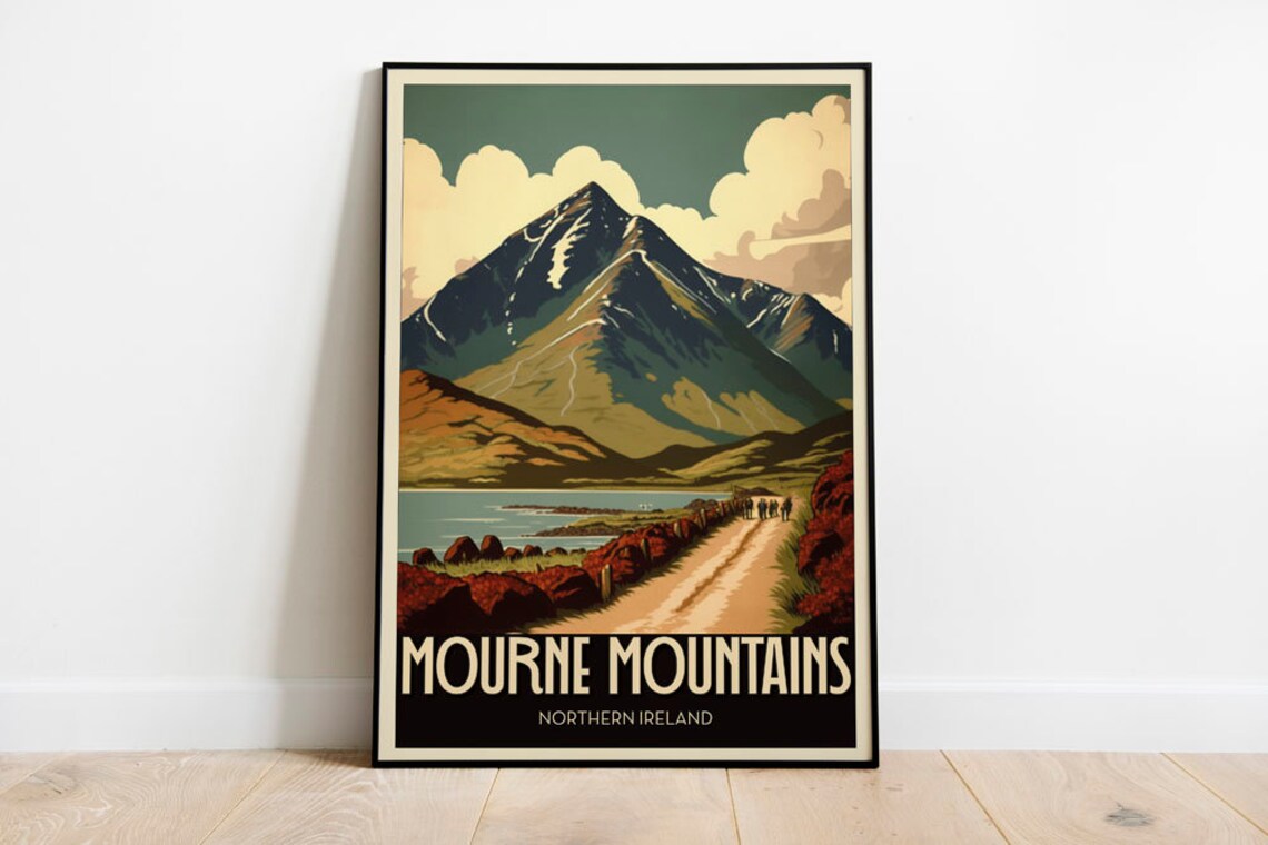 Mourne Mountains Vintage Travel Poster Art Print