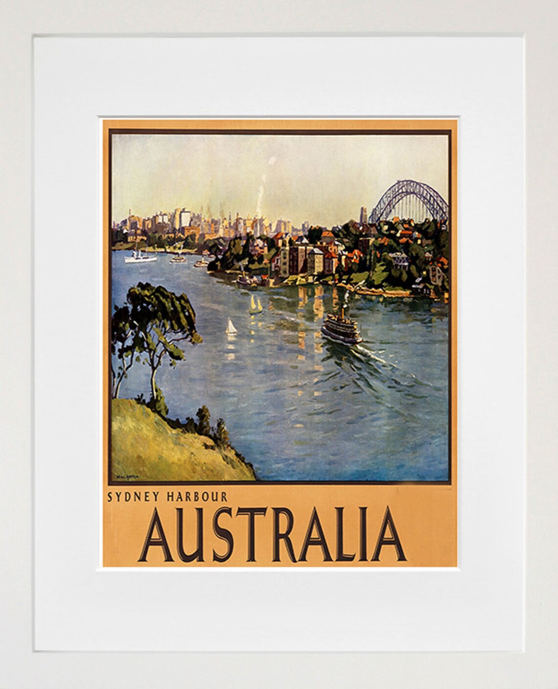 Australia Vintage Travel Poster, Home Wall Decor