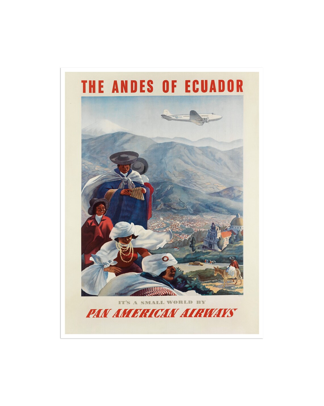 Ecuador Vintage South America Travel Poster Art Print