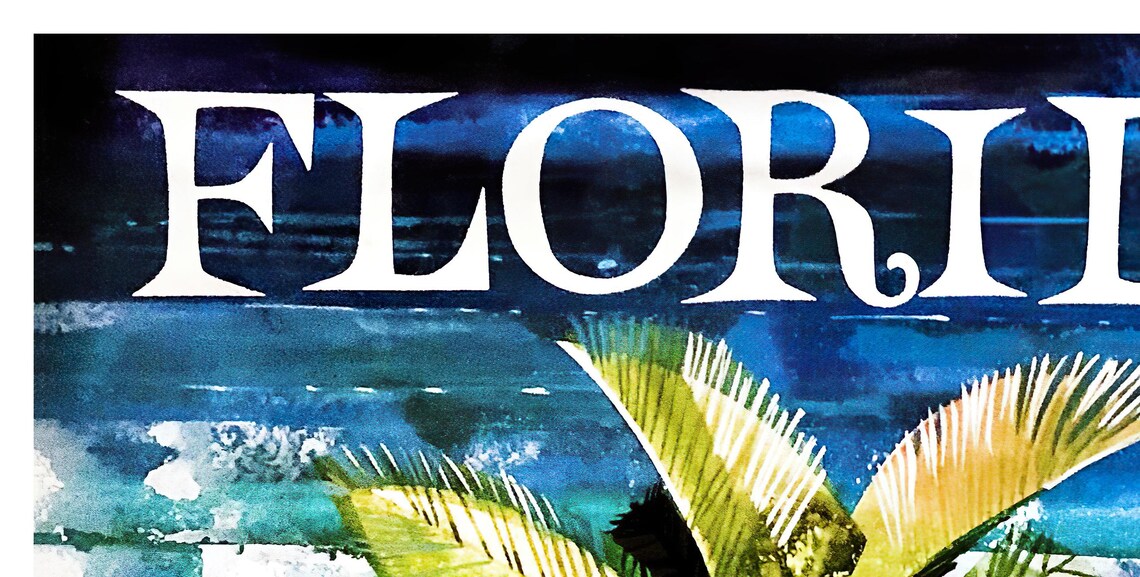 Florida Beach Vacation Eastern Air Lines Vintage Travel Poster - Image 2