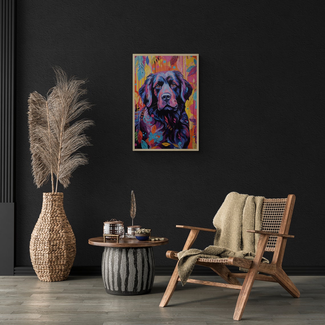 Colorful Newfoundland Dog Pop Art Rainbow Portrait Modern Art Poster - Image 2
