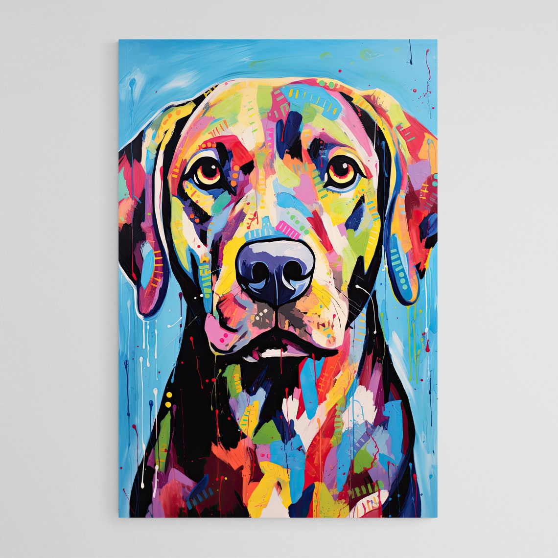 Colorful Labrador Retriever Pop Art Rainbow Dog Portrait Art Poster